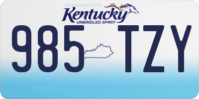 KY license plate 985TZY