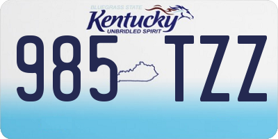 KY license plate 985TZZ
