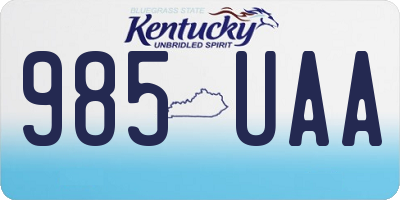 KY license plate 985UAA
