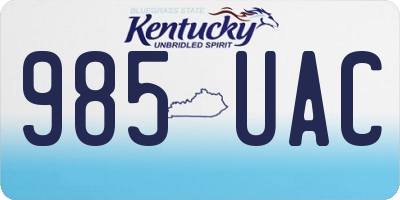 KY license plate 985UAC