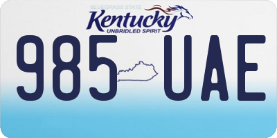 KY license plate 985UAE