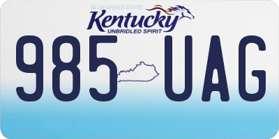 KY license plate 985UAG