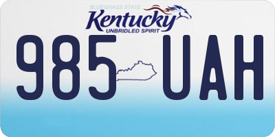 KY license plate 985UAH