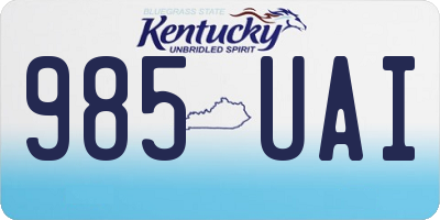 KY license plate 985UAI