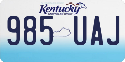 KY license plate 985UAJ