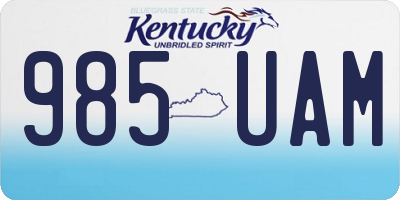 KY license plate 985UAM