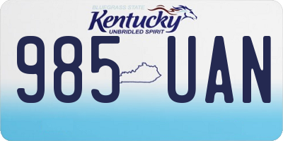 KY license plate 985UAN