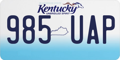 KY license plate 985UAP