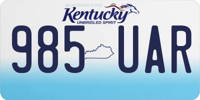 KY license plate 985UAR