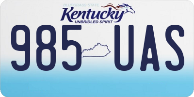 KY license plate 985UAS