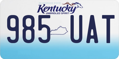 KY license plate 985UAT