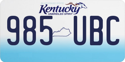 KY license plate 985UBC