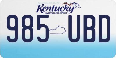 KY license plate 985UBD