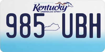 KY license plate 985UBH