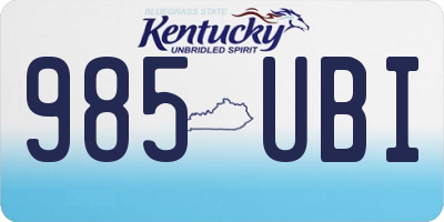 KY license plate 985UBI