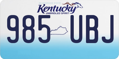 KY license plate 985UBJ