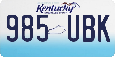 KY license plate 985UBK
