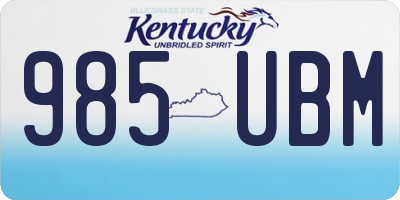 KY license plate 985UBM