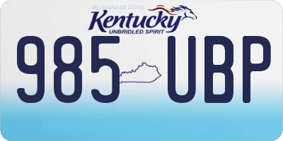 KY license plate 985UBP