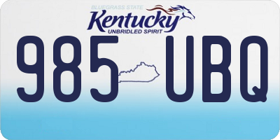 KY license plate 985UBQ