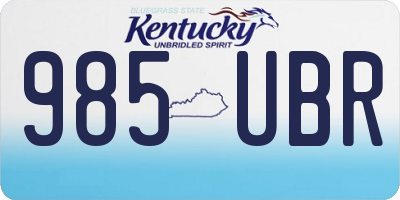 KY license plate 985UBR