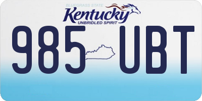 KY license plate 985UBT