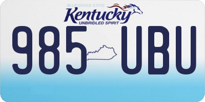 KY license plate 985UBU