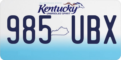 KY license plate 985UBX
