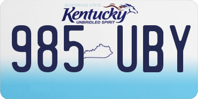KY license plate 985UBY