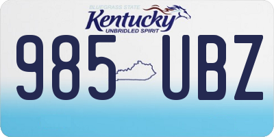 KY license plate 985UBZ
