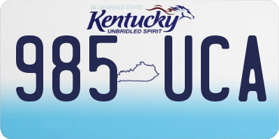 KY license plate 985UCA