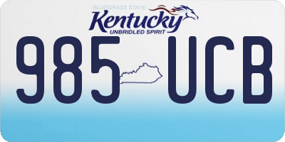 KY license plate 985UCB