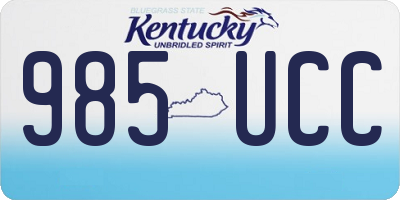KY license plate 985UCC