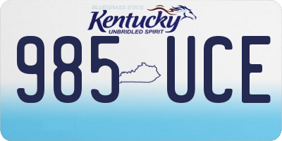 KY license plate 985UCE