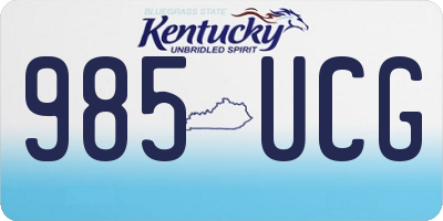 KY license plate 985UCG