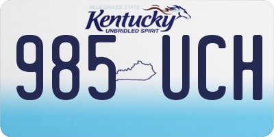 KY license plate 985UCH