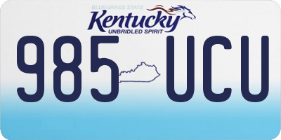 KY license plate 985UCU