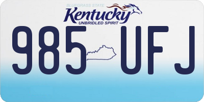 KY license plate 985UFJ