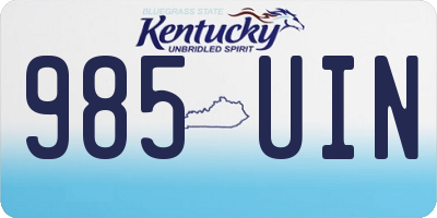 KY license plate 985UIN