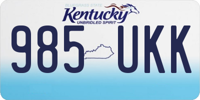 KY license plate 985UKK