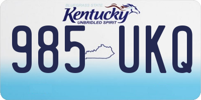 KY license plate 985UKQ