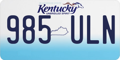 KY license plate 985ULN