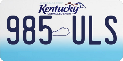 KY license plate 985ULS