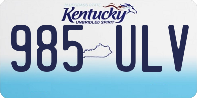 KY license plate 985ULV