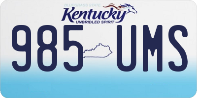 KY license plate 985UMS