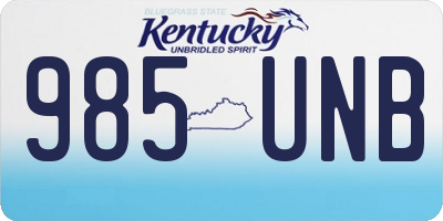 KY license plate 985UNB