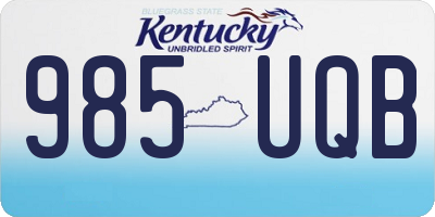 KY license plate 985UQB