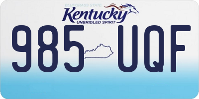 KY license plate 985UQF