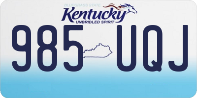 KY license plate 985UQJ