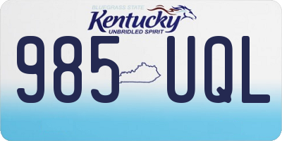 KY license plate 985UQL